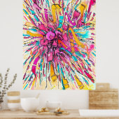 ロボット落書き絵を描爆発 ポスター (キッチン)