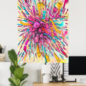 ロボット落書き絵を描爆発 ポスター (ホームオフィス)