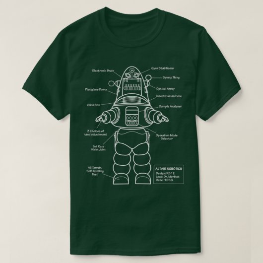 ロボット解剖学 Tシャツ (デザイン正面)