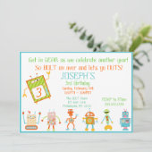 ロボット誕生日の招待状 招待状 (スタンド正面)