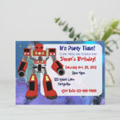 ロボット誕生日の招待状 招待状 (スタンド正面)