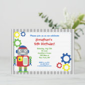 ロボット誕生日の招待状 招待状 (スタンド正面)
