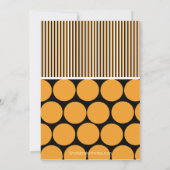 ロボット誕生日パーティーの招待オレンジ/黒 招待状 (裏面)