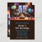 ロボット誕生日パーティーの招待状 デジタルダウンロード 招待状 (正面/裏面)