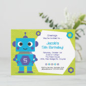 ロボット誕生日パーティーの招待状 招待状 (スタンド正面)