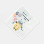ロボット誕生日パーティーキッズ スタンダードランチョンナプキン (角)