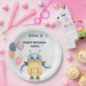 ロボット誕生日パーティーキッズ ペーパープレート (パーティー)