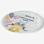 ロボット誕生日パーティーキッズ ペーパープレート (アングル)