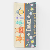 ロボット誕生日パーティーキッズ 横断幕 (縦)