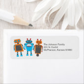 ロボット誕生日パーティー差出人住所ラベル ラベル (インサイチュ)