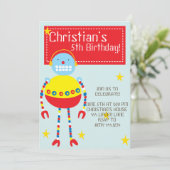 ロボット誕生日パーティー招待状 招待状 (スタンド正面)