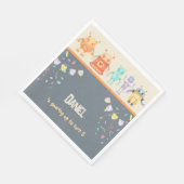 ロボット誕生日パーティー スタンダードランチョンナプキン (角)