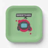 ロボット誕生日パーティー ペーパープレート (正面)