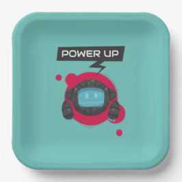 ロボット誕生日パーティー ペーパープレート