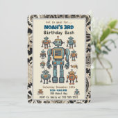 ロボット誕生日パーティー 招待状 (スタンド正面)