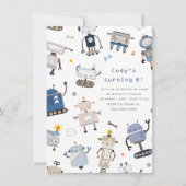 ロボット誕生日パーティー 招待状 (正面)