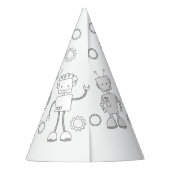 ロボット誕生日パーティー – 色あなた自身のパーティー帽子 パーティーハット (裏面)