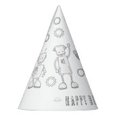 ロボット誕生日パーティー – 色あなた自身のパーティー帽子 パーティーハット (左)