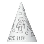 ロボット誕生日パーティー – 色あなた自身のパーティー帽子 パーティーハット (右)