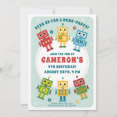 ロボット誕生日ブラスト 招待状 (正面)