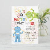 ロボット誕生日招待状ロボット誕生日パーティー 招待状 (スタンド正面)