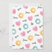 ロボット誕生日招待状、ガールロボット 招待状 (裏面)