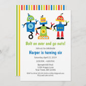 ロボット誕生日招待状 ロボット 招待状 (正面/裏面)