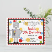 ロボット誕生日招待状 招待状 (スタンド正面)