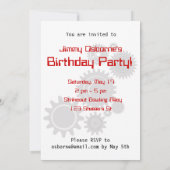 ロボット誕生日招待状 招待状 (裏面)