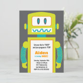 ロボット誕生日招待状 招待状 (スタンド正面)