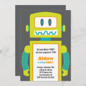 ロボット誕生日招待状 招待状 (正面/裏面)