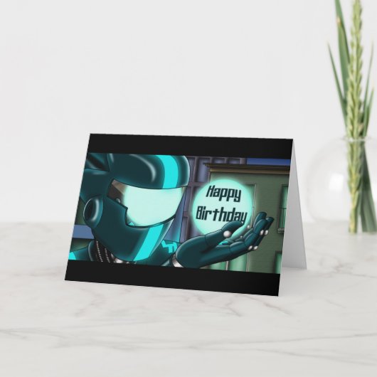ロボット誕生日 カード (正面)