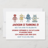 ロボット誕生日 招待状 (正面)