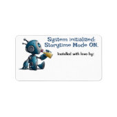 ロボット赤ちゃんシャワーストーリータイムモードONブックラベル ラベル (正面)