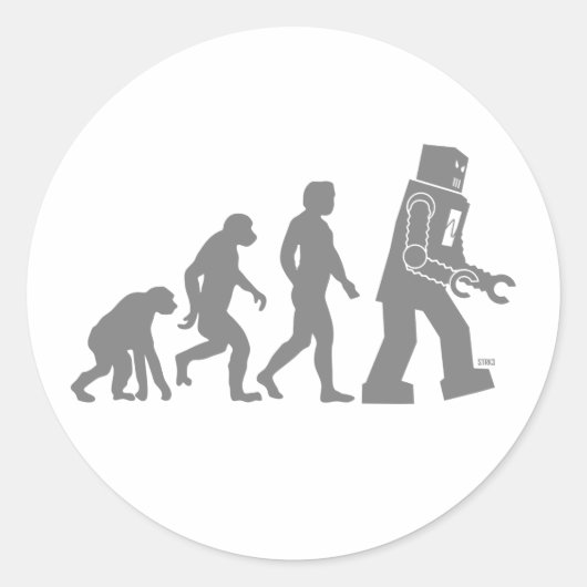 ロボット進化ステッカー ラウンドシール (正面)