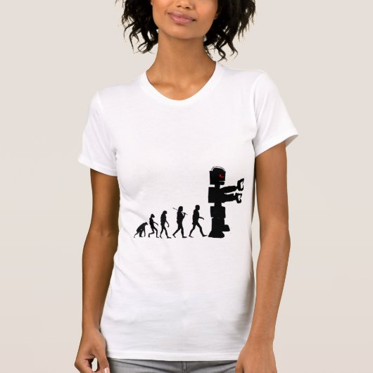 ロボット進化2aの女性のワイシャツ tシャツ (正面)