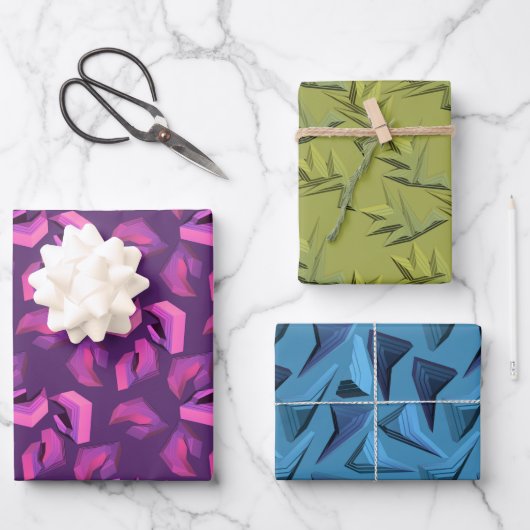 ロボット部品と電動花 ラッピングペーパーシート (正面)