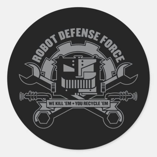 ロボット防衛力ステッカー ラウンドシール (正面)