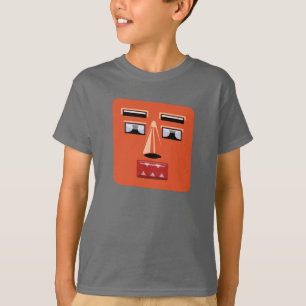 ロボット顔V1の子供 Tシャツ