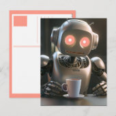 ロボット飲みコーヒー シーズンポストカード (正面/裏面)