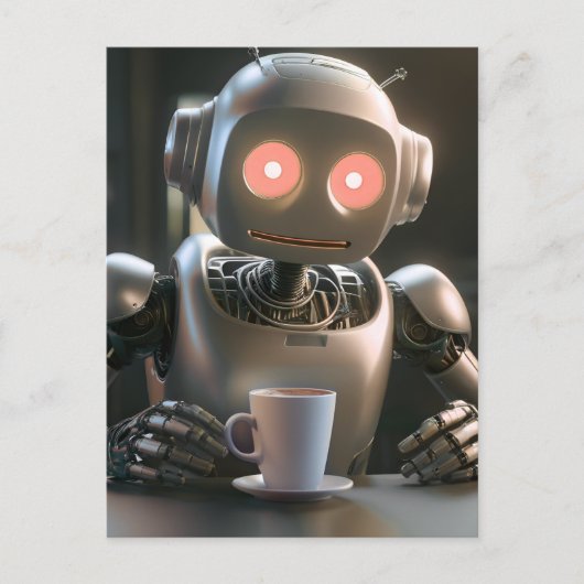 ロボット飲みコーヒー シーズンポストカード (正面)