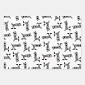 ロボット鳥リニアアートスケッチ ラッピングペーパーシート (正面)