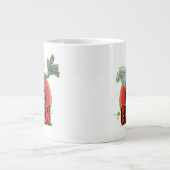 ロボット鶏キャラクターロゴ ジャンボコーヒーマグカップ (正面)