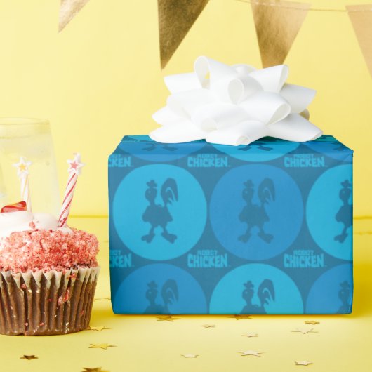 ロボット鶏サークルパターン ラッピングペーパー (誕生日パーティー)