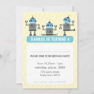 ロボット3人組と一緒に子供の誕生日パーティしませんか? 招待状