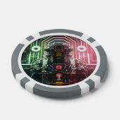 ロボット1グレー1ストライプのトランプのポーカーチップ ポーカーチップ (シングル)