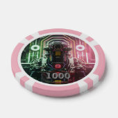 ロボット1ピンク1000ストライプのトランプのポーカーチップ ポーカーチップ (シングル)