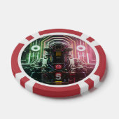 ロボット1レッド5ストライプのトランプのポーカーチップ ポーカーチップ (シングル)