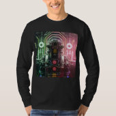 ロボット1人黒長袖Tシャツ Tシャツ (正面)