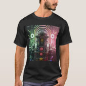 ロボット1人黒Tシャツ Tシャツ (正面)